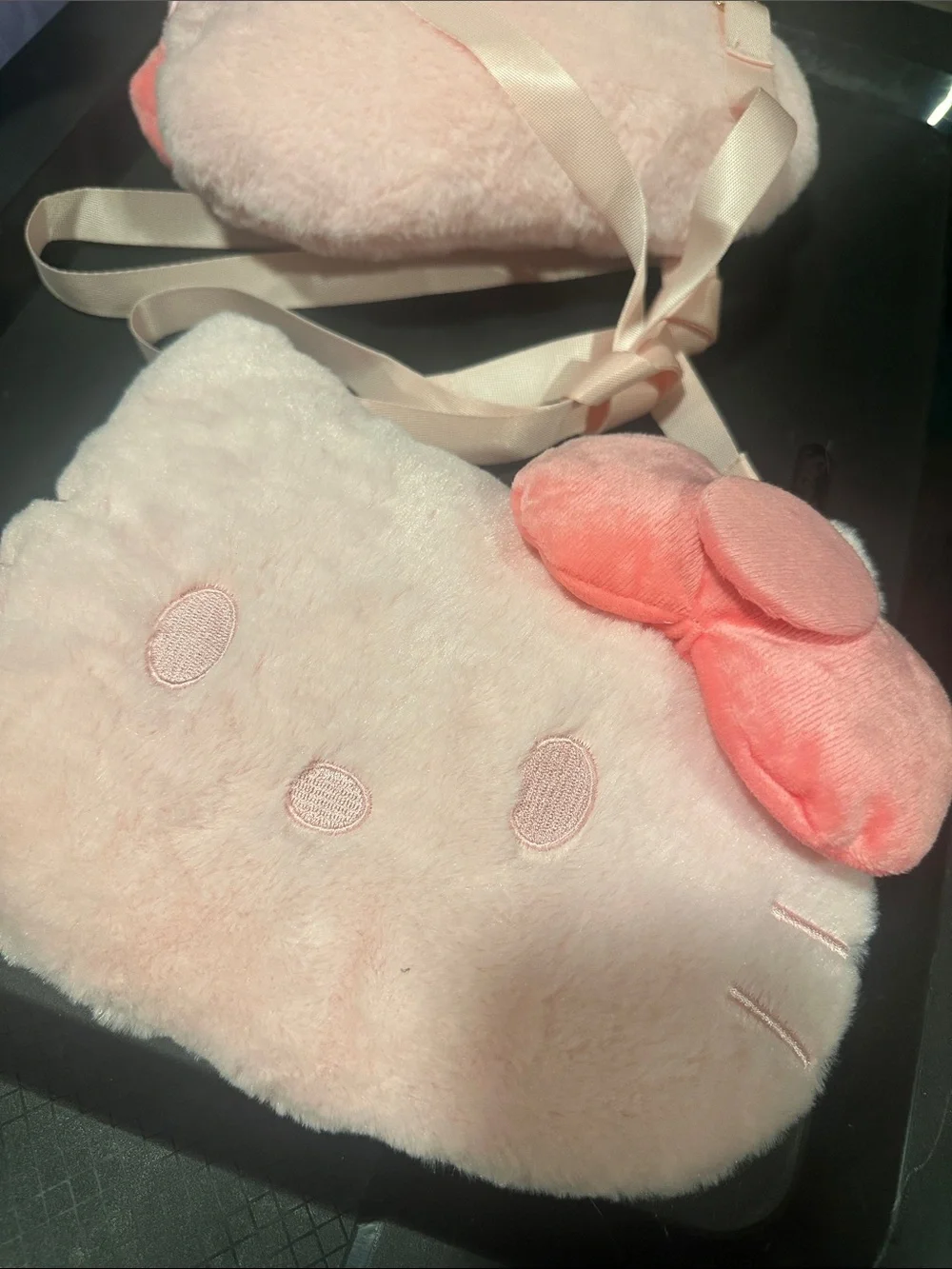 Pink Plush Hello Kitty Crossbody Purse Bag